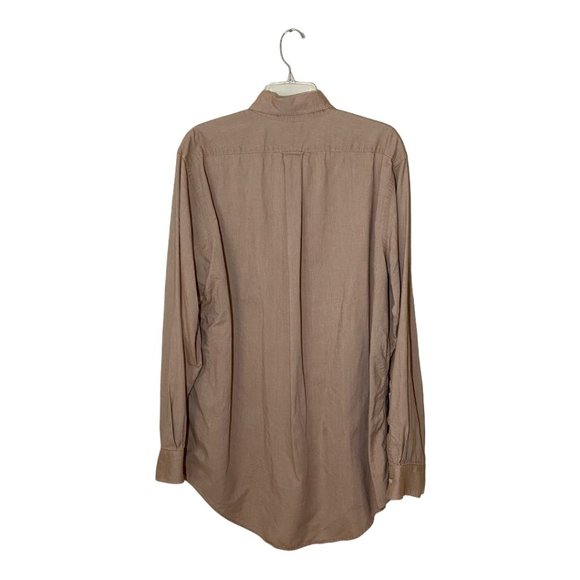 Lands End Tan Original Oxford Button Down SZ 36T - Picture 2 of 5